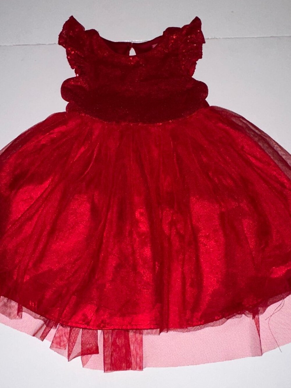 Zunie Dress Girls Sz 3T Red Sequin Tulle hi-low Party Birthday Special Occasion